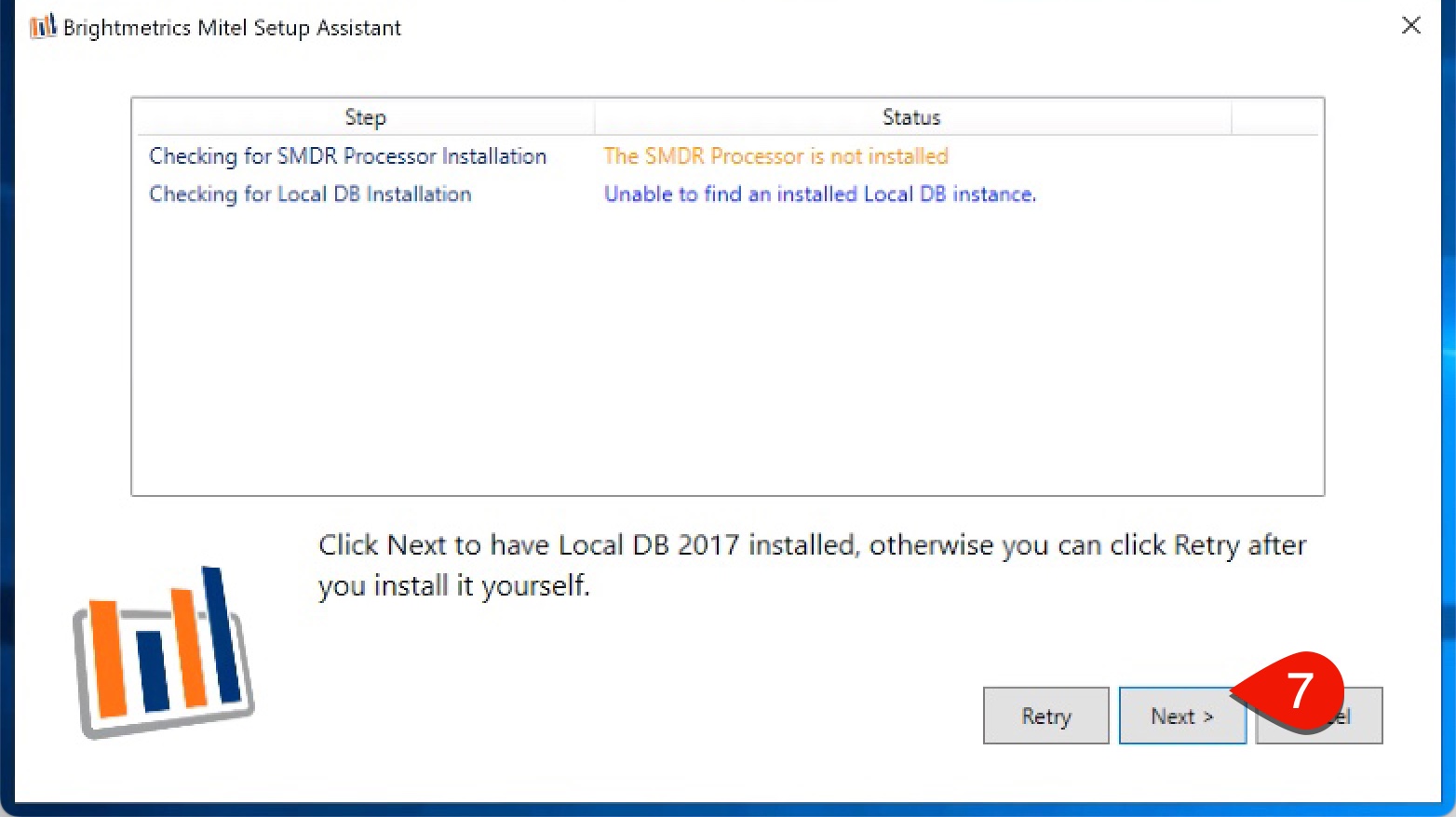 Local DB installation step