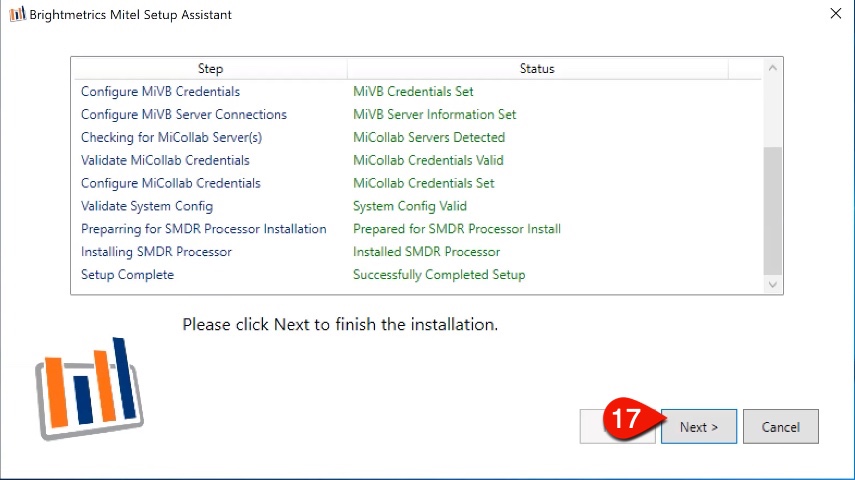 Installation complete step