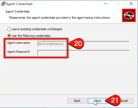 Agent credentials steps 20-21