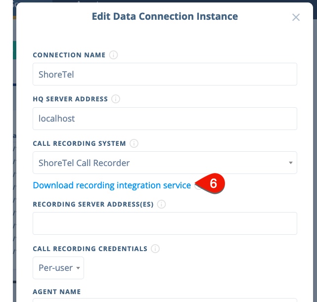 Download recording integration service