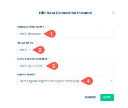 Real Time MiCC setup screen