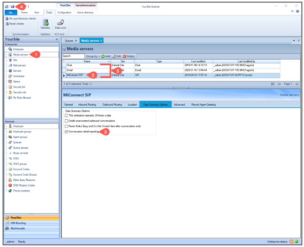Enable conversation detail reporting