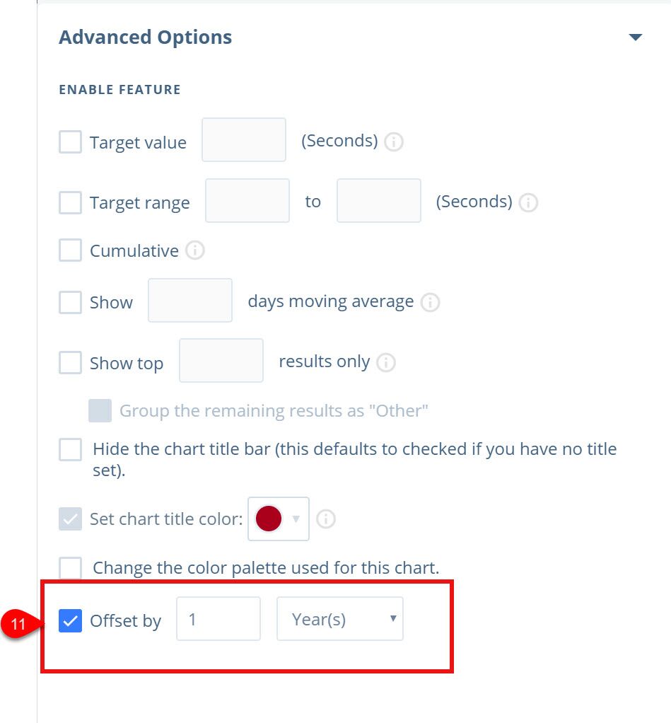 Advanced options with Offset setting