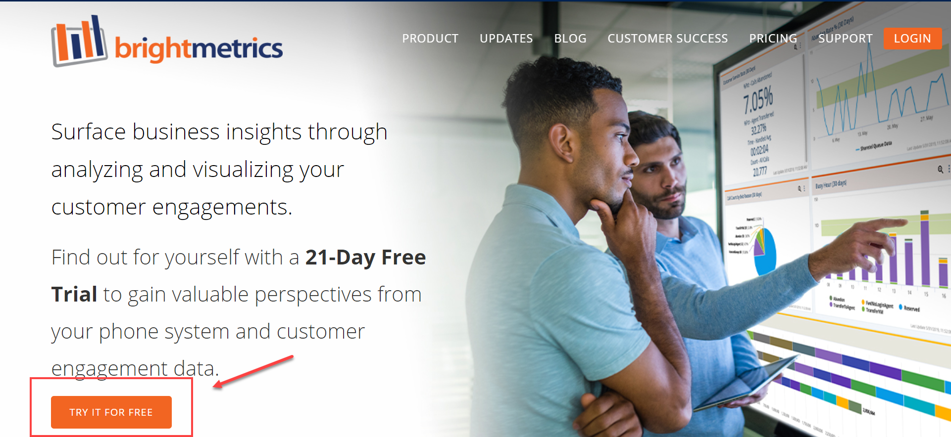 Brightmetrics homepage