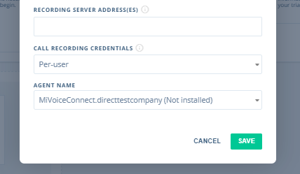 Per-user credentials screen