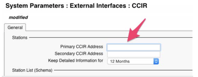 Enter CCIR server IP address