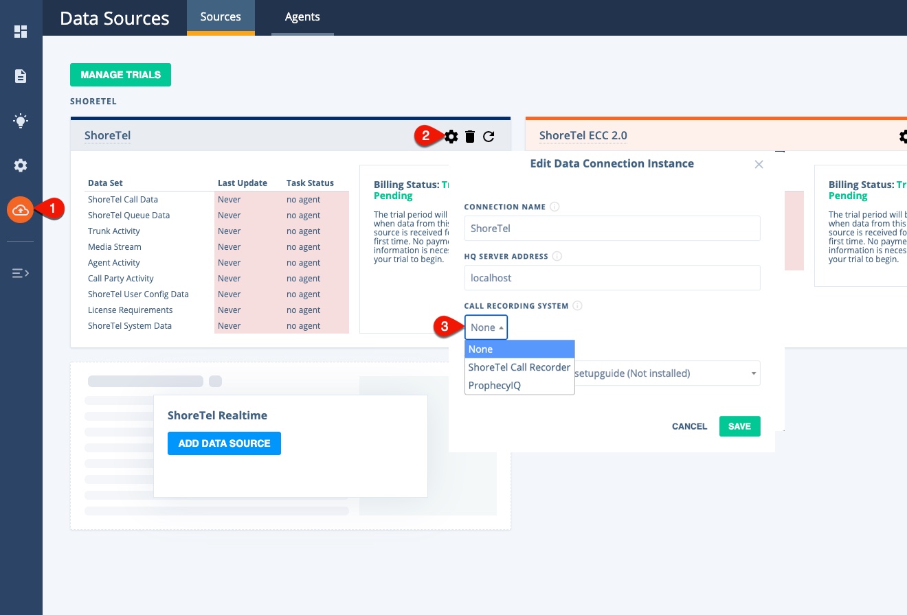 Call recording system selection