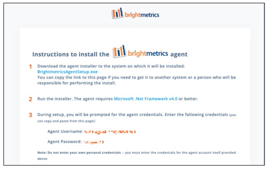 Agent installation instructions