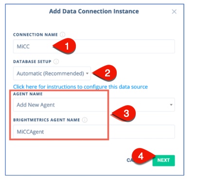 MiCC automatic setup screen