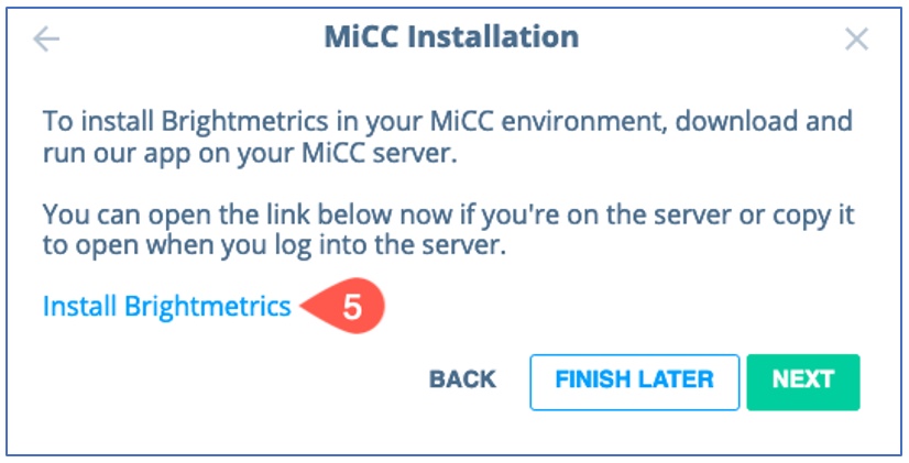 Install Brightmetrics button