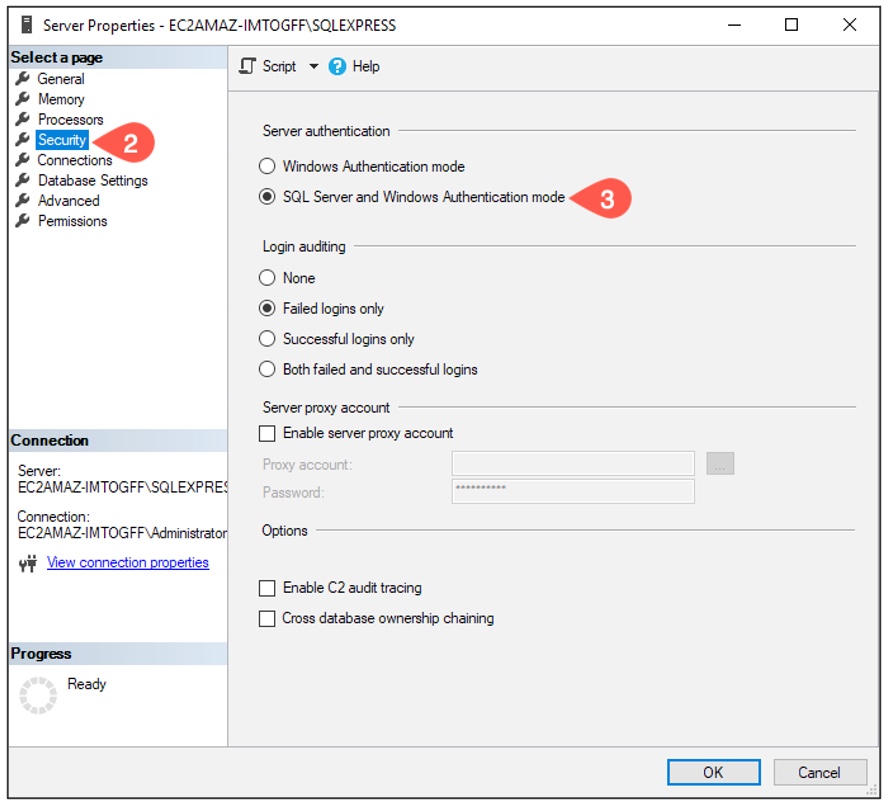 SQL Server authentication mode