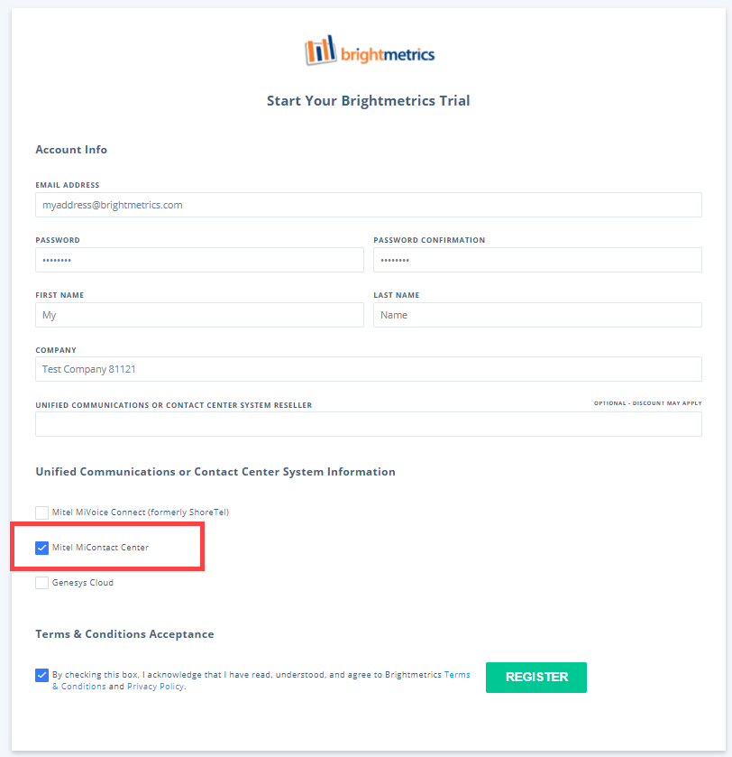 MiCC registration form