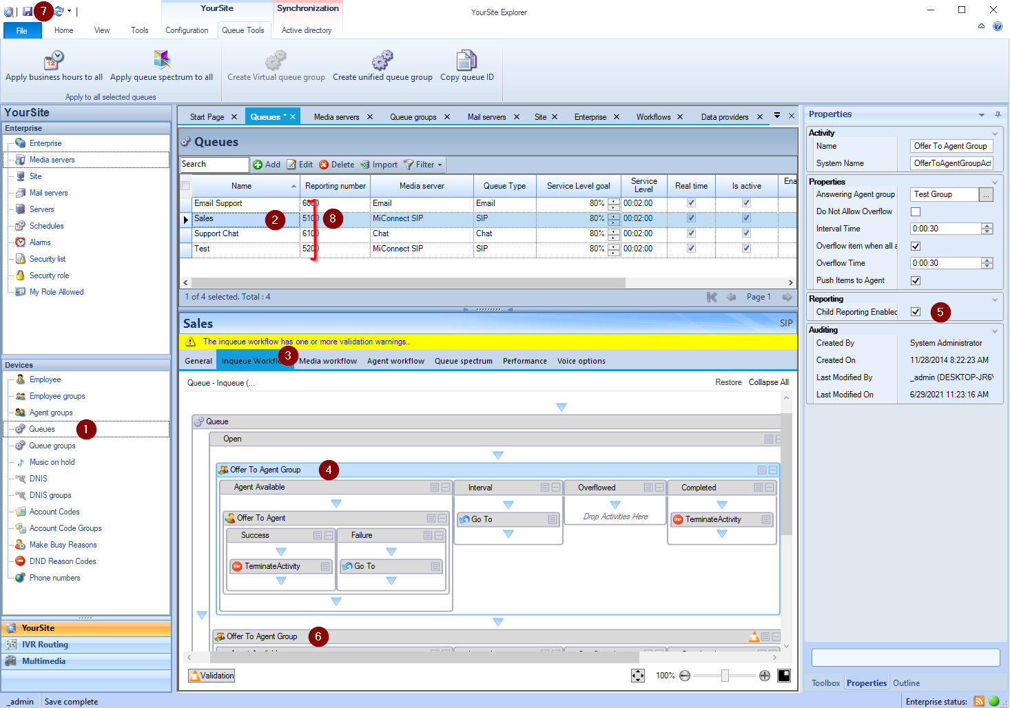 Workflow child reporting setting