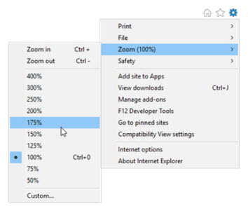 Browser zoom example