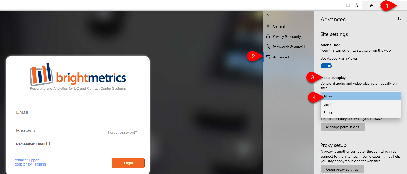 Edge browser audio settings