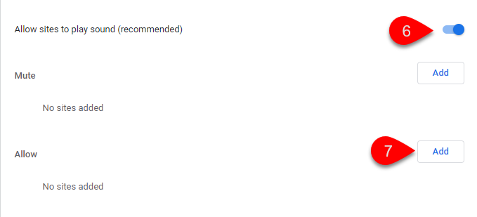 Chrome sound allow sites