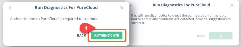 PureCloud authentication screen
