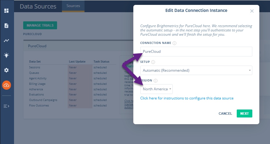 Connection name and region verification