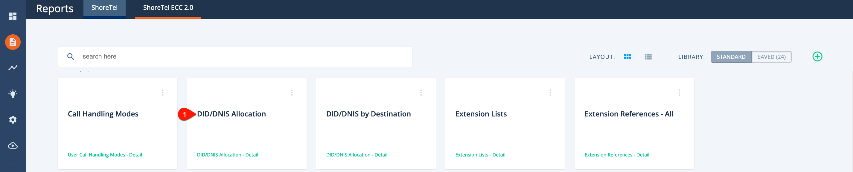 DID/DNIS Allocation report